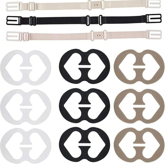 Other - Womens Racerback Bra Strap Clips Multipack Nude Black 12 PCS Medium (SKU: 202MI)